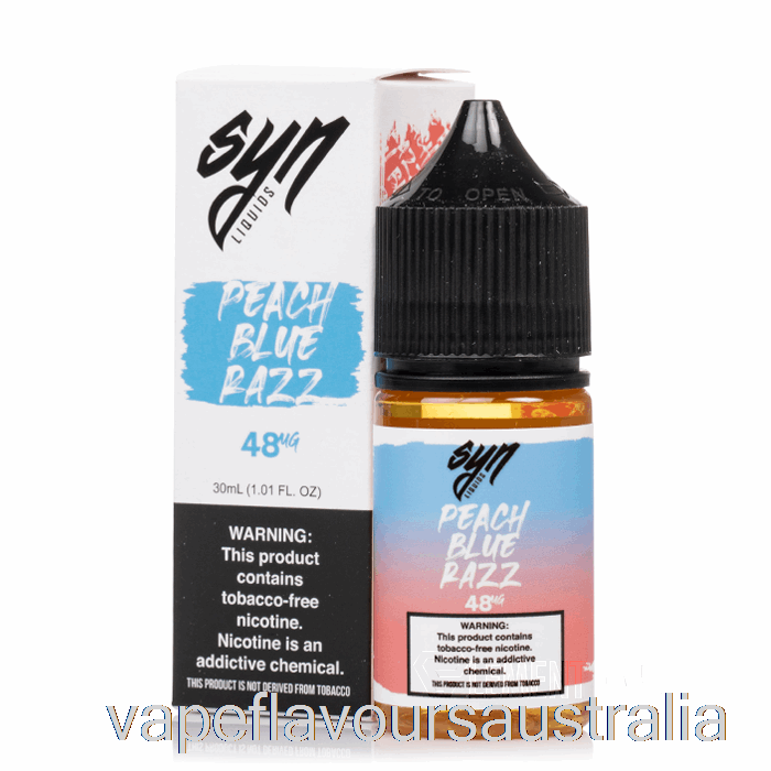 Vape Nicotine Australia Peach Blue Razz - Syn Salts - 30mL 48mg